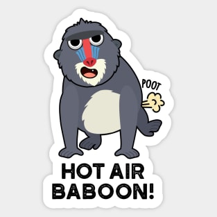 Hot Air Baboon Funny Farting Monkey Pun Sticker